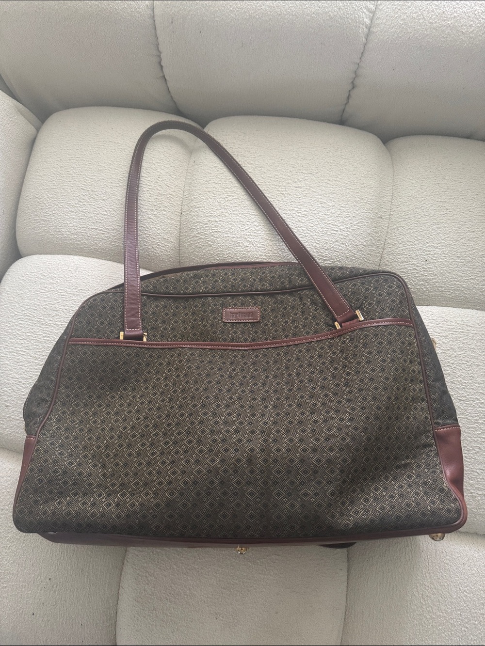 Brown Patterned Tote Shoulder Bag